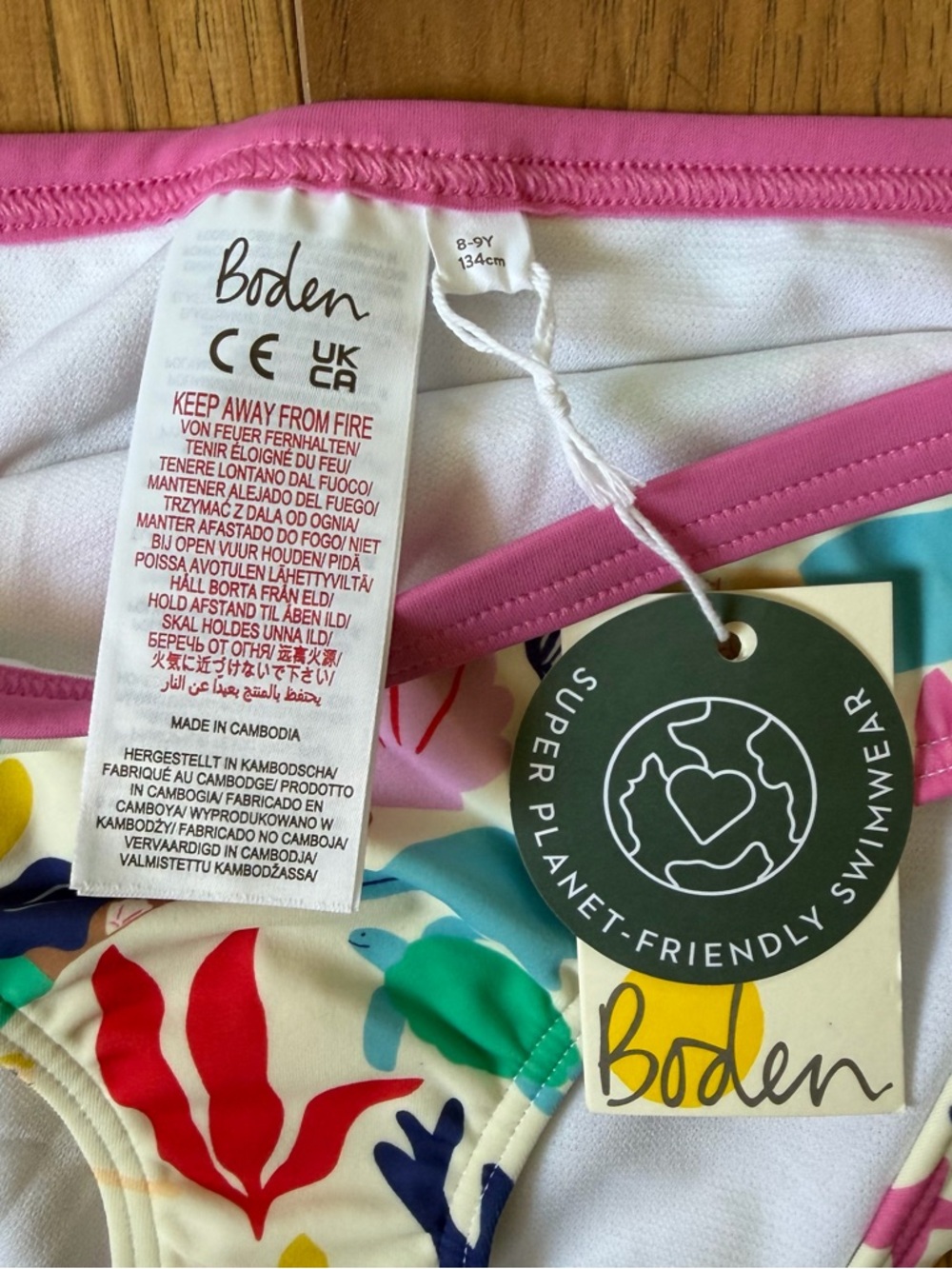 Boden Kids mermaid Swim Bottoms size 8-9Y - Pink Trim, Multi - Picture 3 of 5